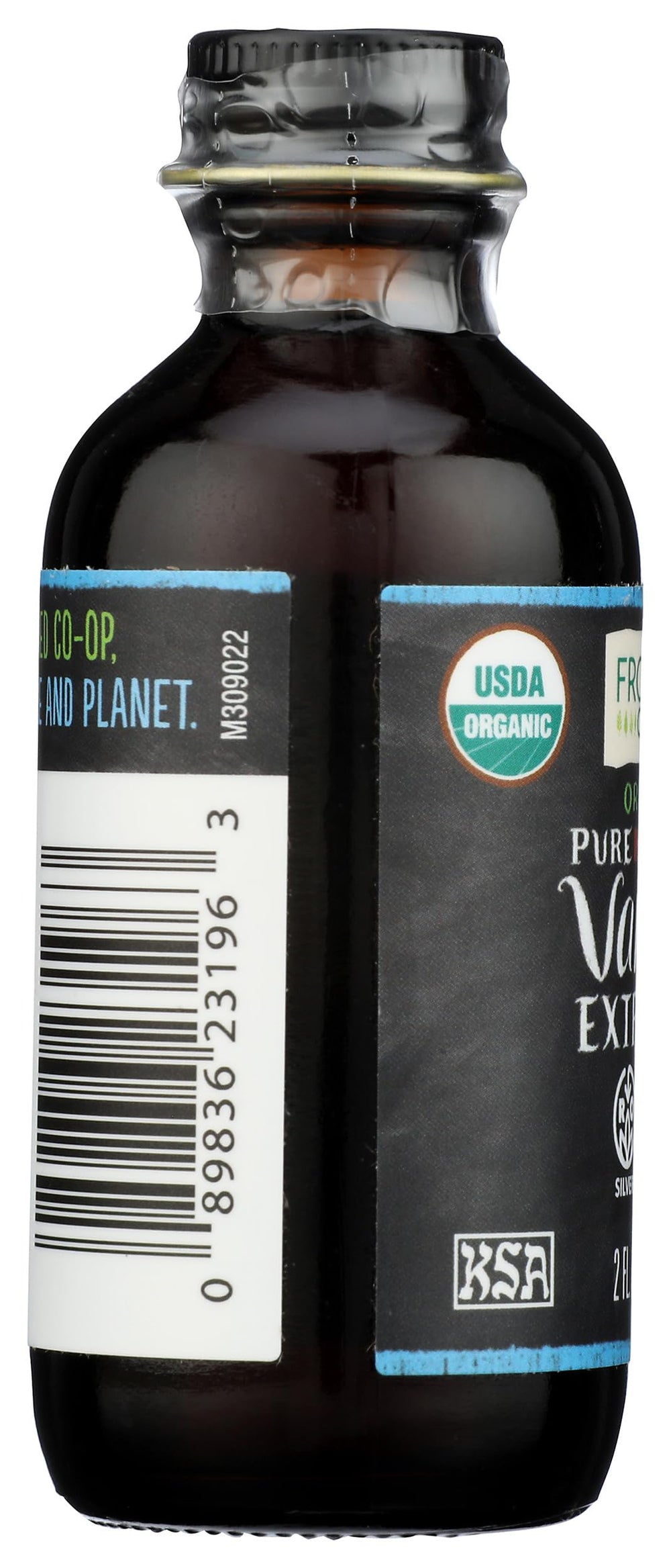 Frontier Co-op Indonesian Vanilla Extract 2 fl oz bottle ready for pantry use.