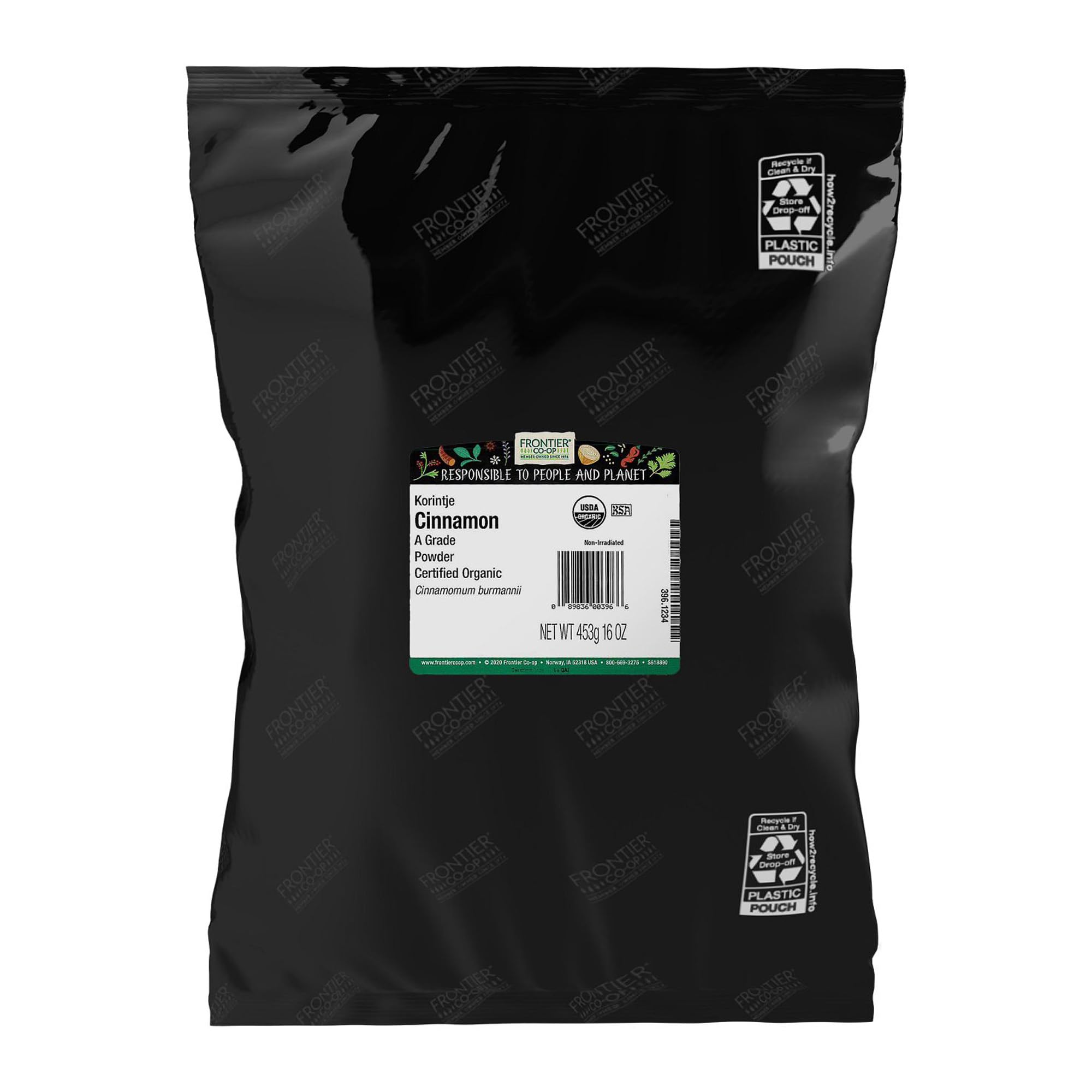 Frontier Co-op Korintje cinnamon ground 16oz pack with rich aroma for everyday cooking