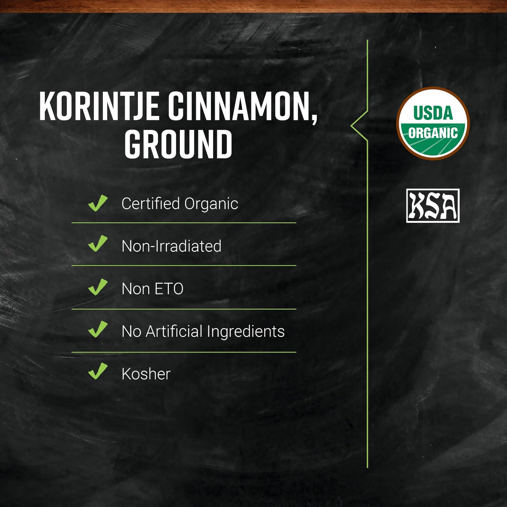 Frontier Co-op Korintje cinnamon ground jar with label, premium Indonesian spice