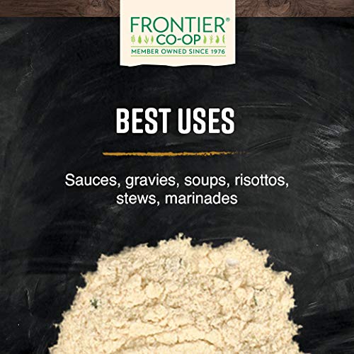 Frontier Co-op kosher-certified No-Chicken broth powder on label for quality.