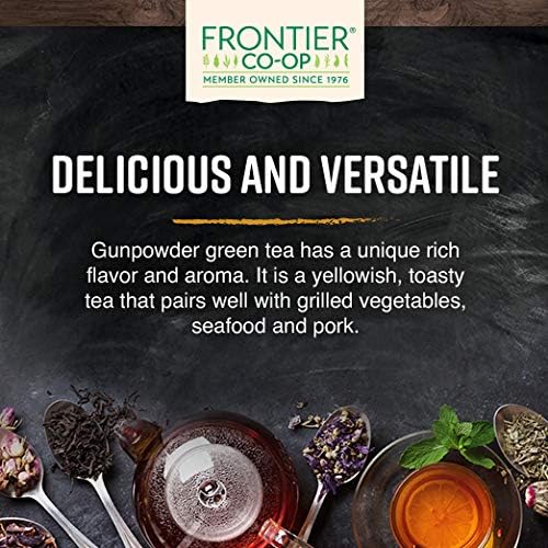 Frontier Co-op kosher-certified green tea offering bold flavor for varied diets.