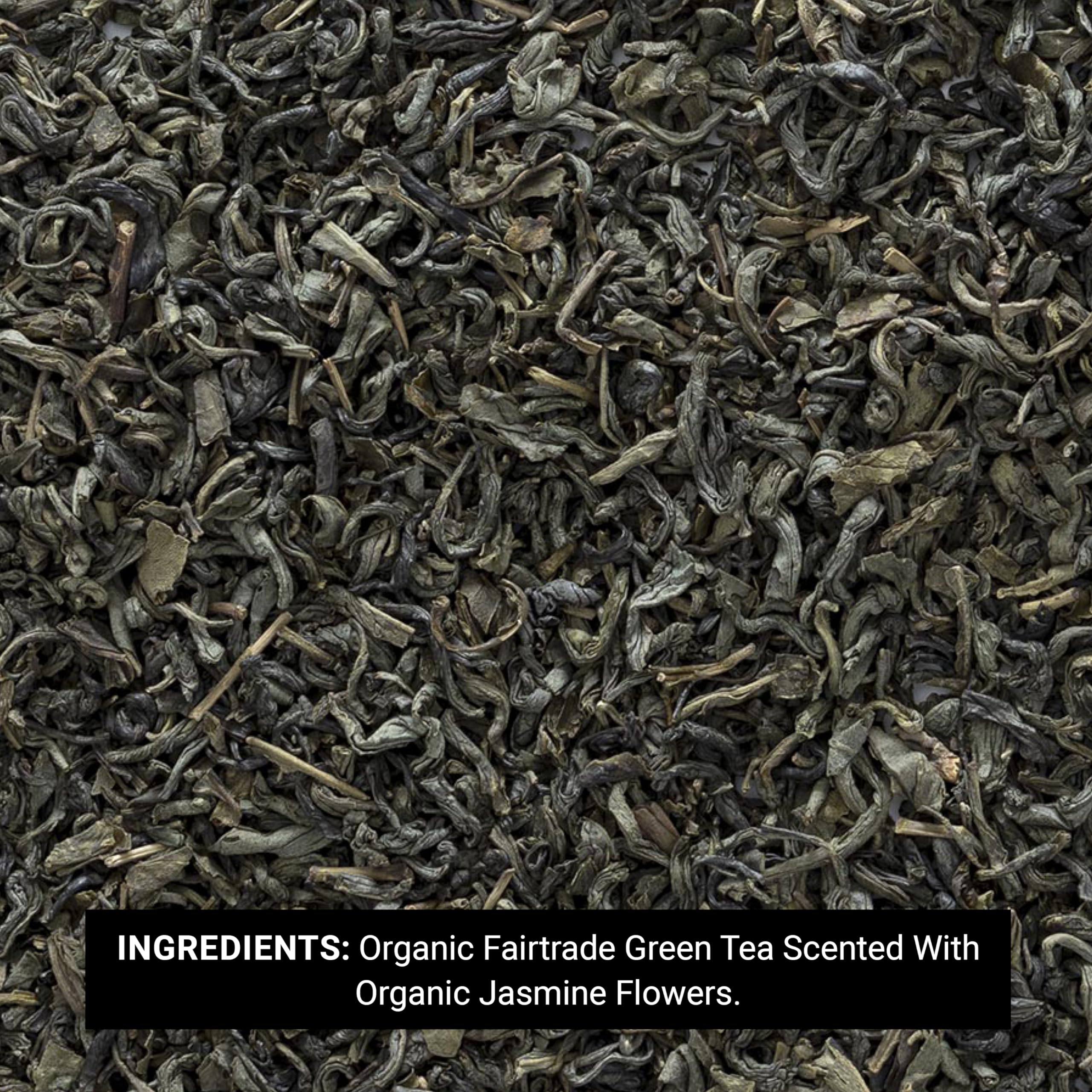 Frontier Co-op Jasmine Green Tea features kosher label, ensuring dietary compatibility for many households.