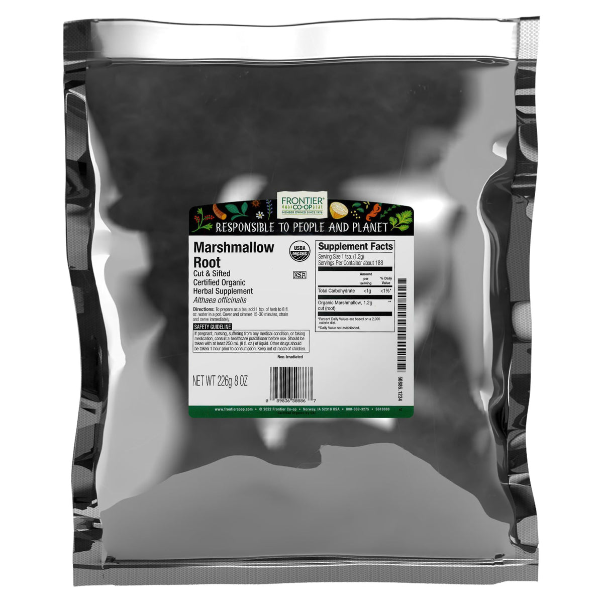 Frontier Co-op marshmallow root cut and sifted, ideal for tea blends