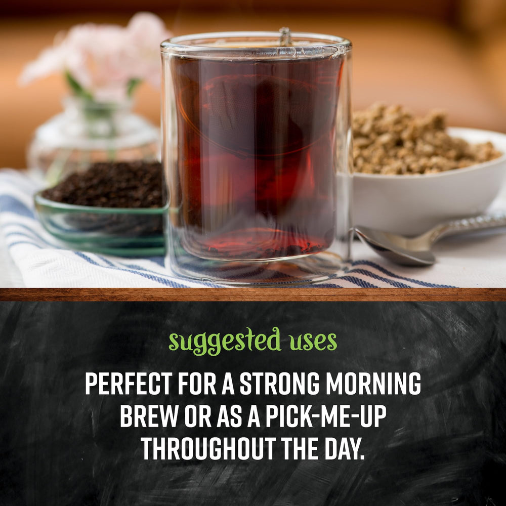 Frontier Co-op Irish Breakfast Tea with milk yields a velvety finish