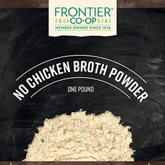 Frontier Co-op No-Chicken broth powder shaker refill for easy kitchen refills.