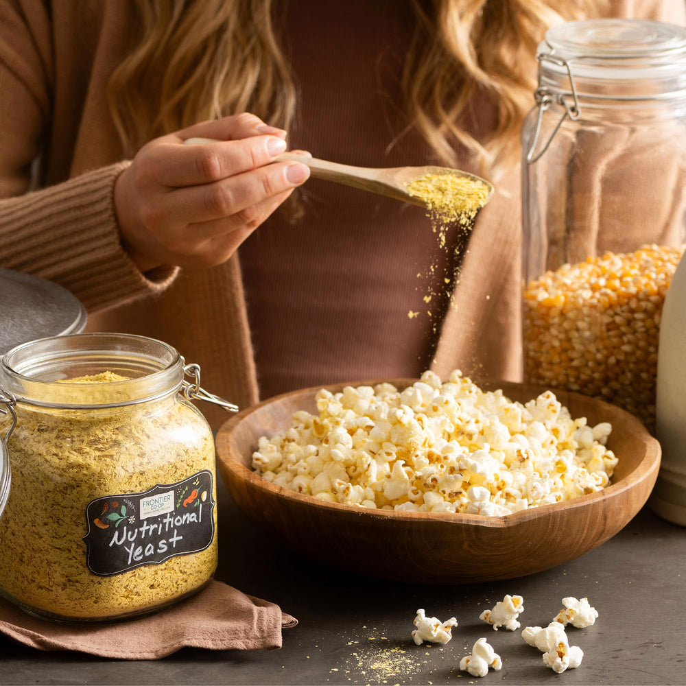 Frontier Co-op nooch as a parmesan substitute with a bold, cheese-like taste.