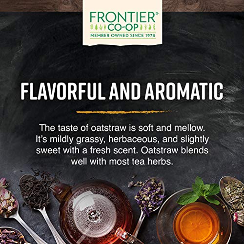 Frontier Co-op oatstraw green tops close-up highlighting mellow aroma