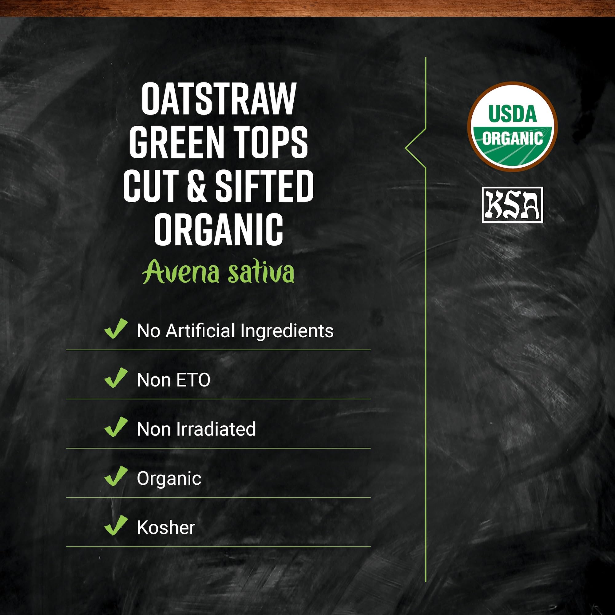 Frontier Co-op oatstraw greens ideal for tea steeping.