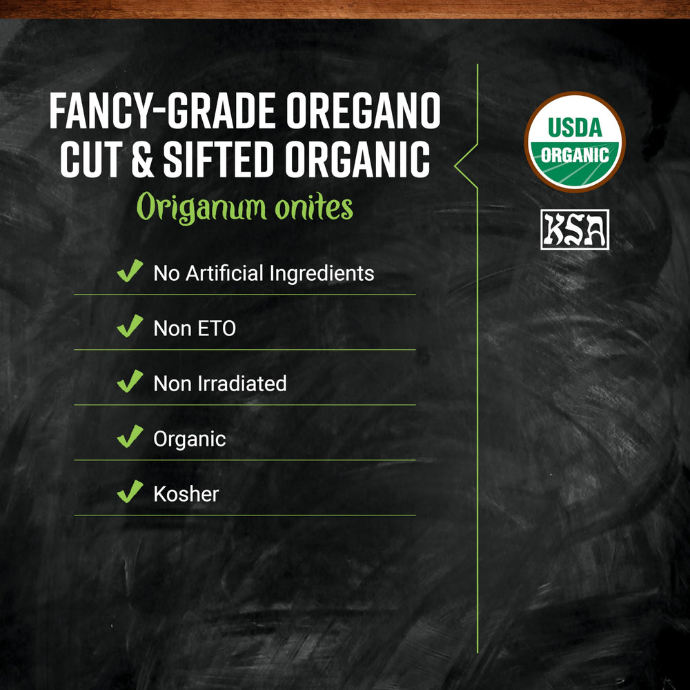 Frontier Co-op Mediterranean Oregano bulk bag with bold aroma for sauces and pizza.