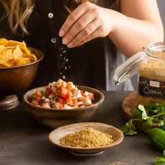Frontier Co-op Organic Cumin Seed Powder enhances soups and stews with warm spice.