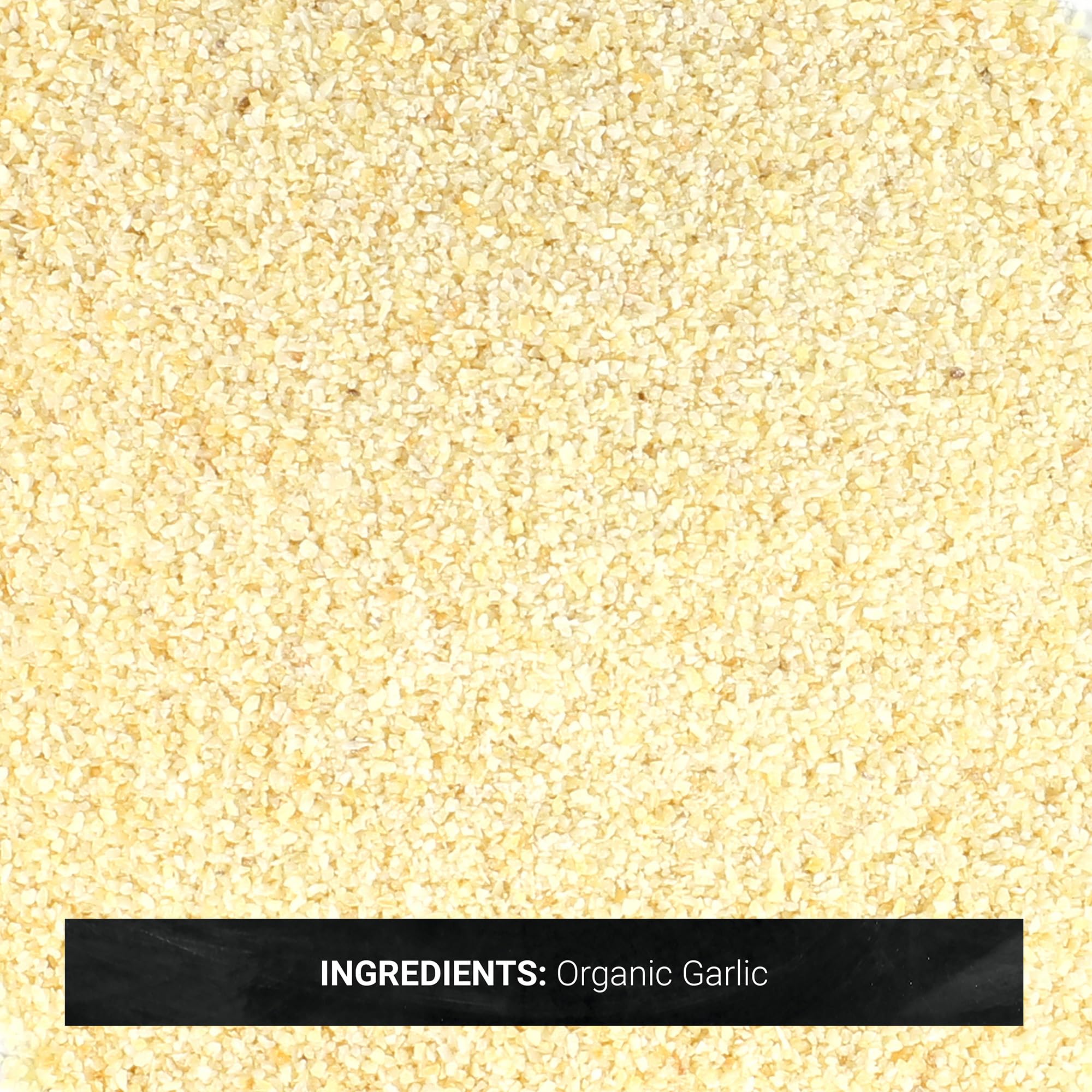 Kosher organic garlic granules in bulk for easy jar refills.