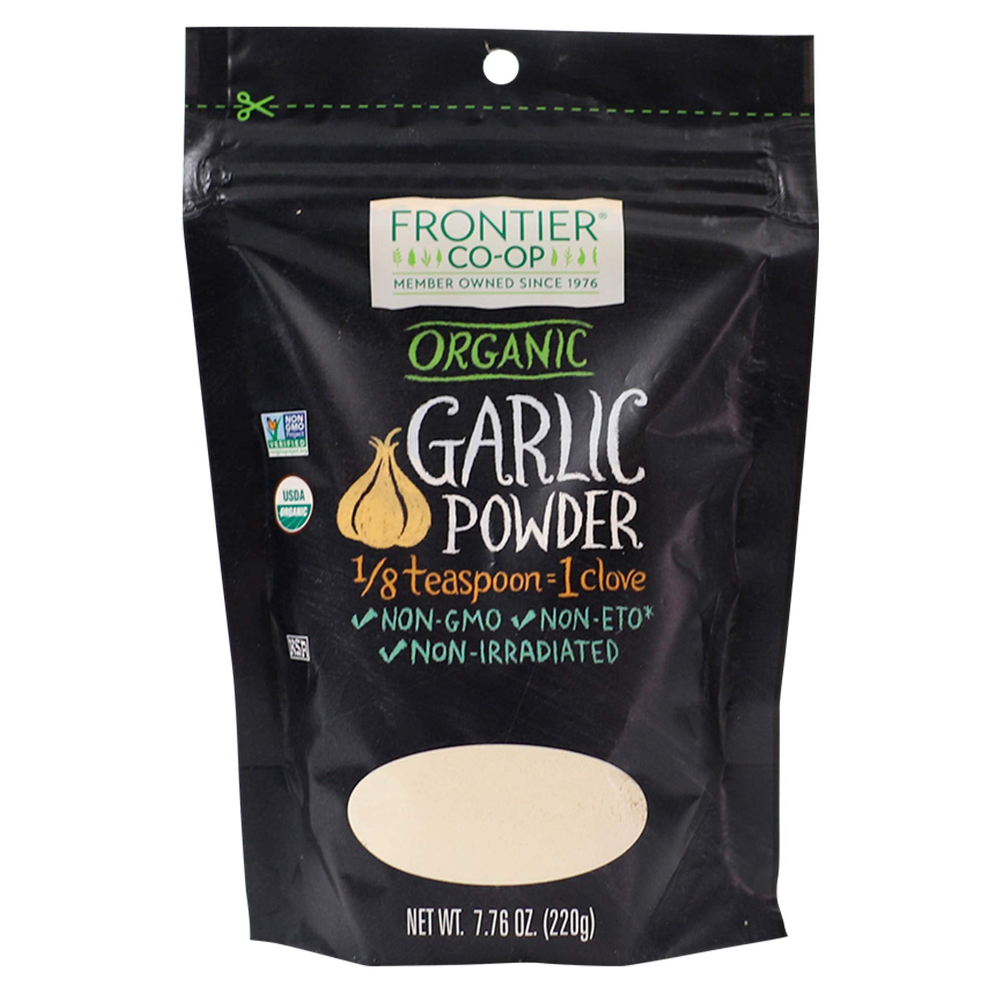 Frontier Co-op Organic Garlic Powder bottle ready to season savory dishes