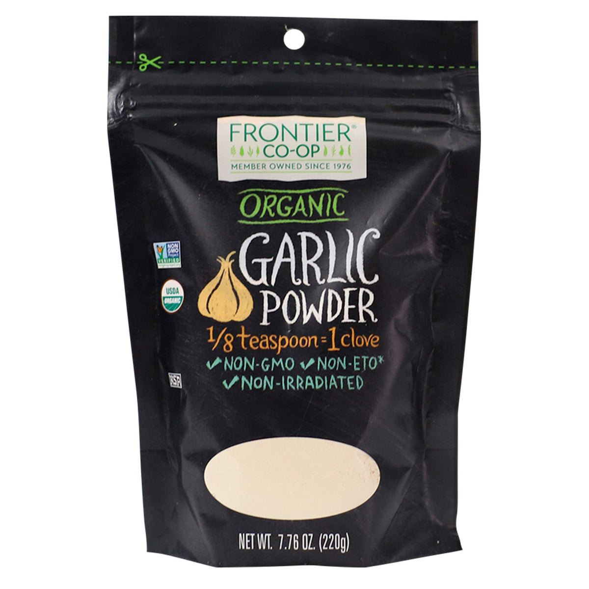 Frontier Co-op Organic Garlic Powder bottle ready to season savory dishes