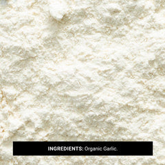 Frontier Co-op Organic Garlic Powder label closeup highlighting premium quality aroma.
