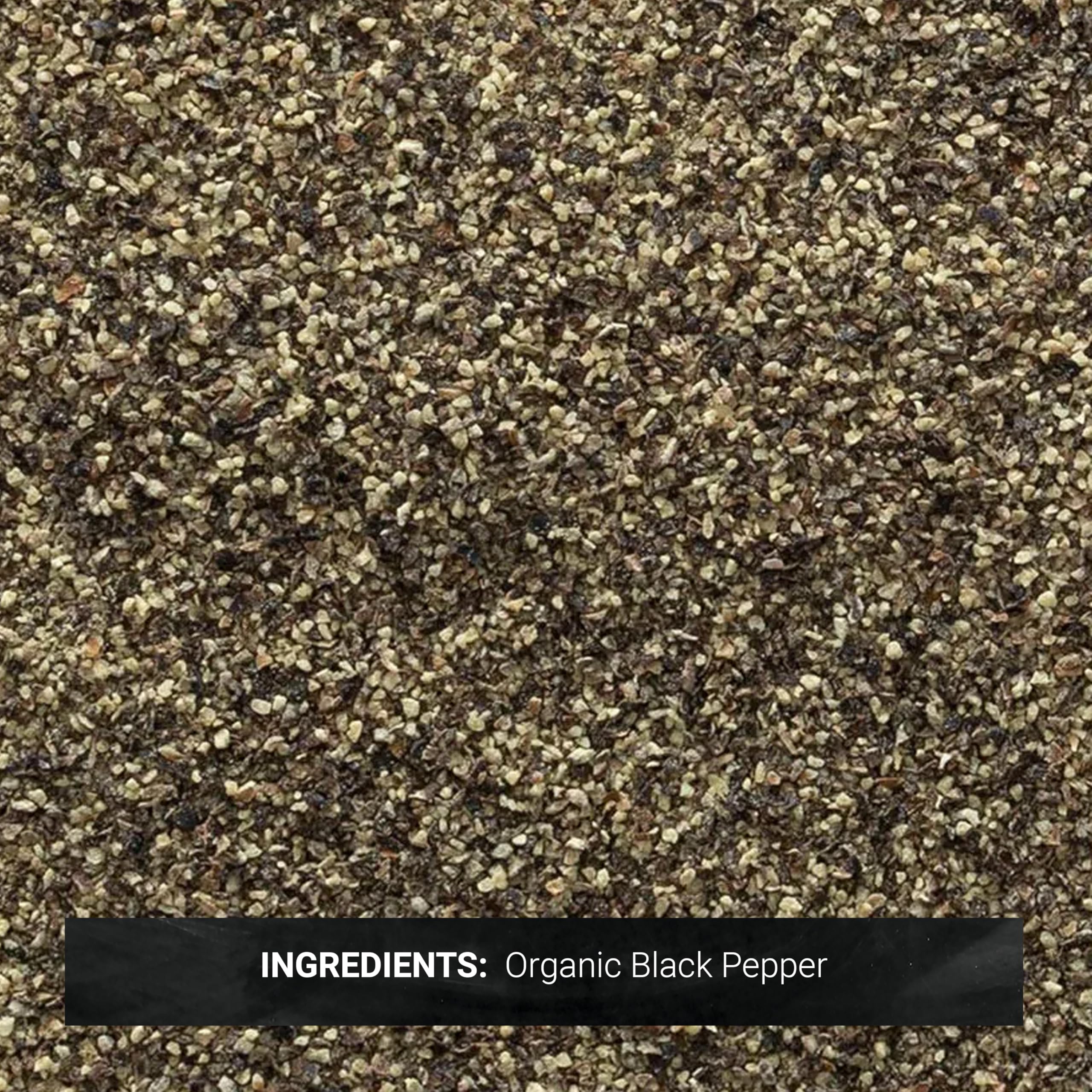Frontier Co-op Ground Black Pepper pour demonstrates easy seasoning for soups and meats.