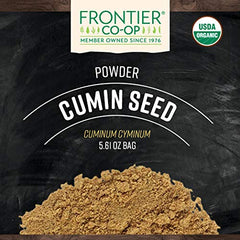 Frontier Co-op Organic Ground Cumin Powder bulk bag shows long shelf life and convenience