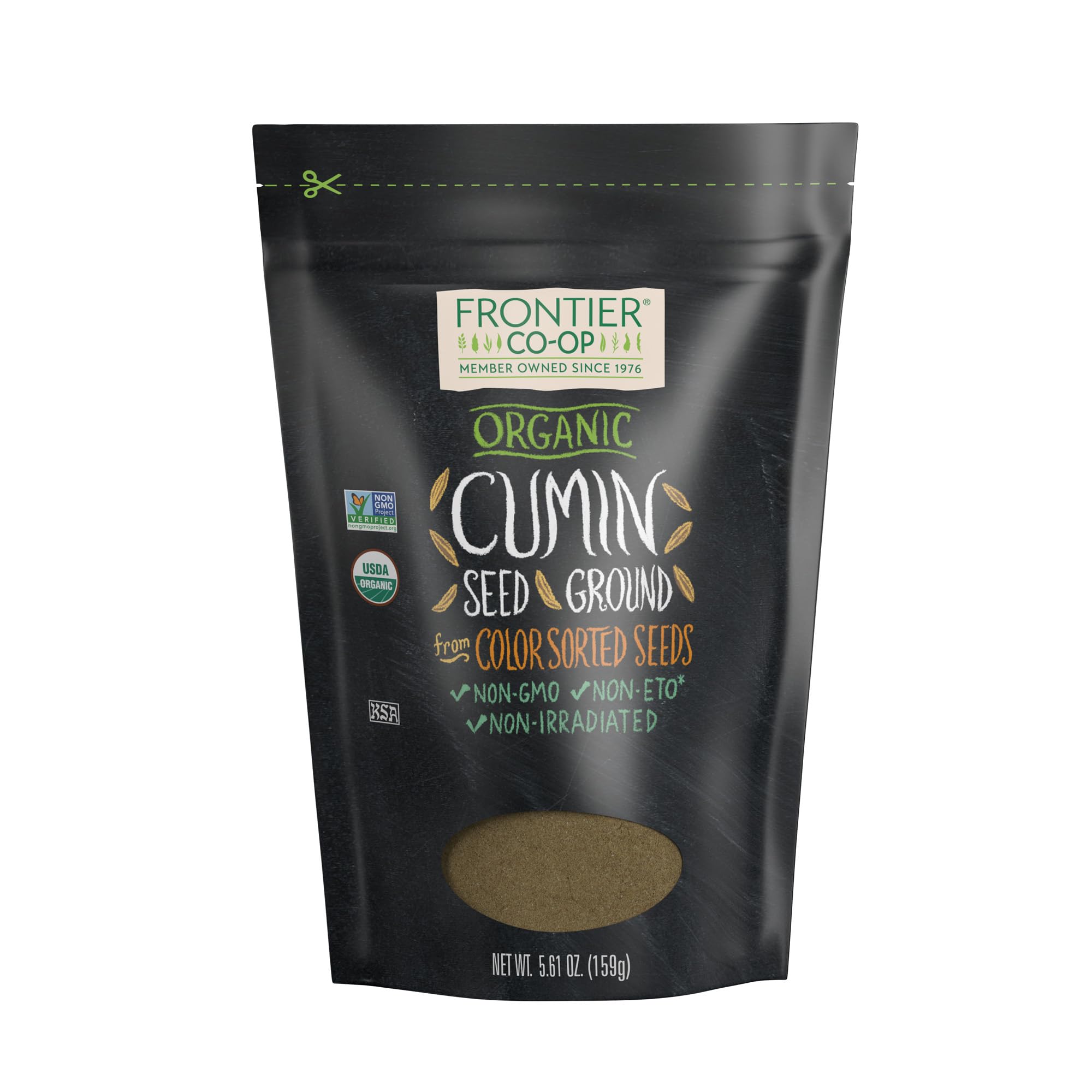 Frontier Co-op Organic Ground Cumin Seed Powder in a jar boosts flavor for curries and stews