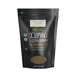 Frontier Co-op Organic Ground Cumin Seed Powder in a jar boosts flavor for curries and stews