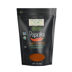 Frontier Co-op Organic Ground Paprika 7.16 oz bag in pantry, ready to use.