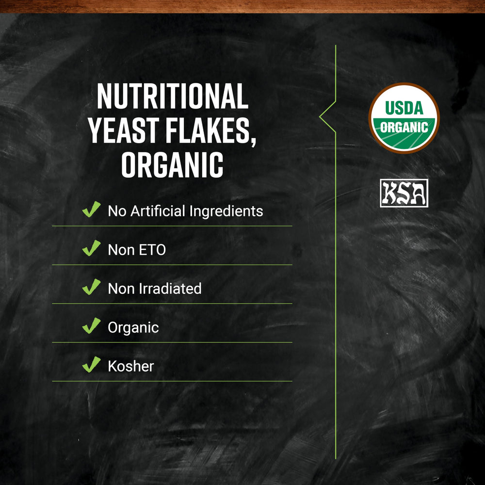 Frontier Co-op Organic Nutritional Yeast Flakes add savory flavor to pasta and sauces.
