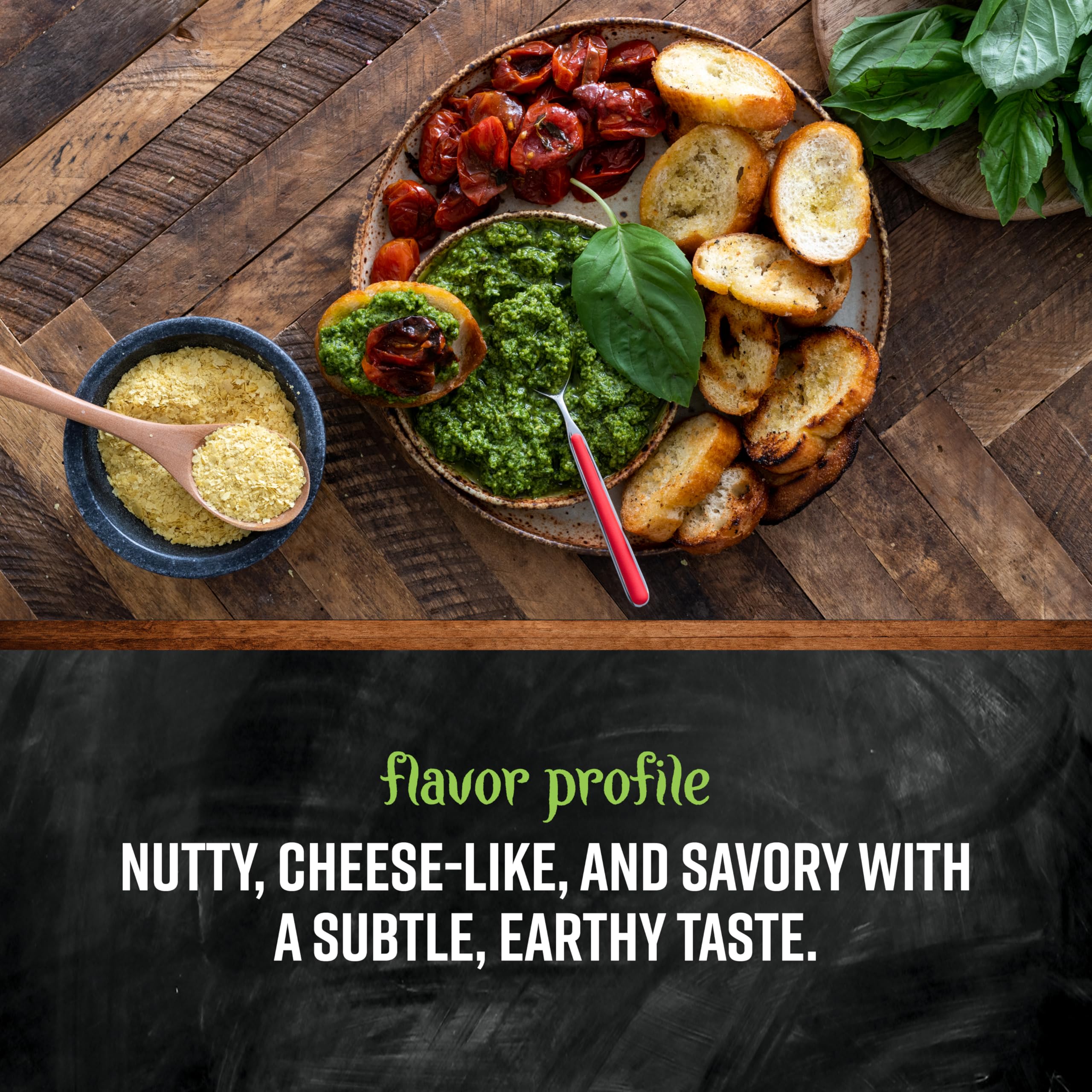 Frontier Co-op Organic Nutritional Yeast Flakes are a topping for roasted vegetables.