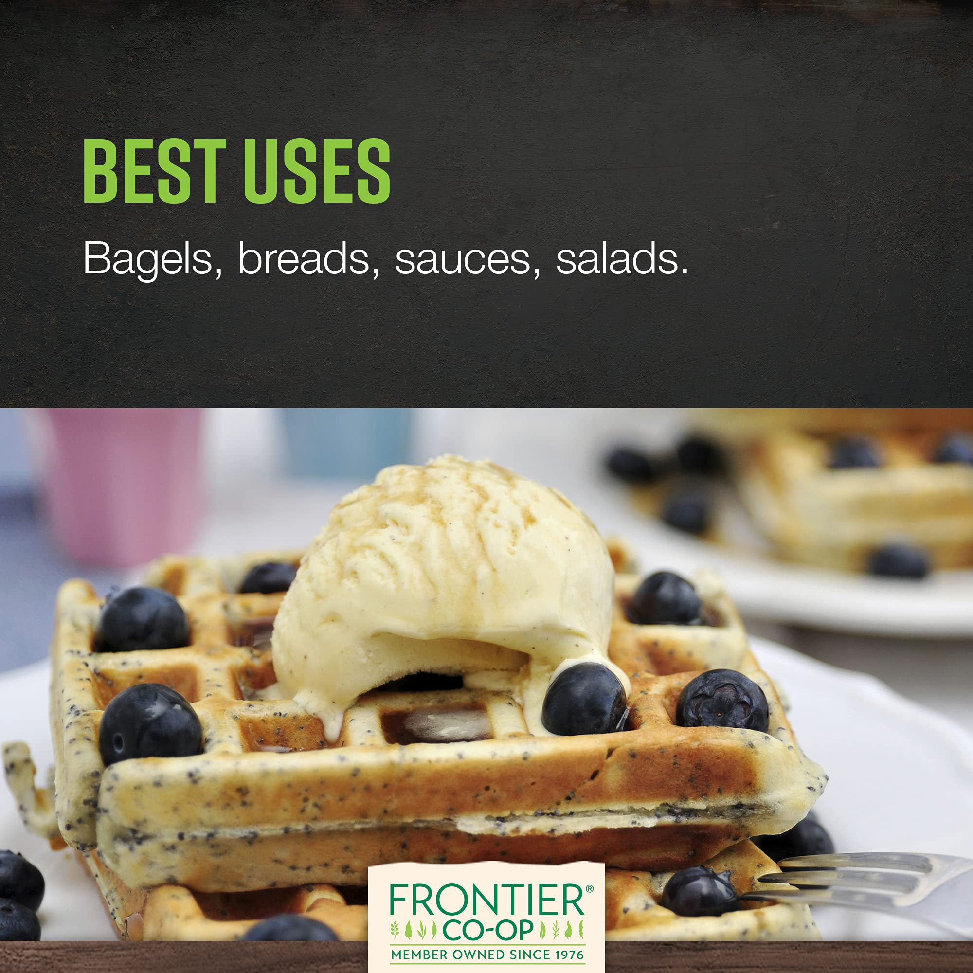 Frontier Co-op Organic Poppy Seeds bring subtle crunch to bread and bakery treats.