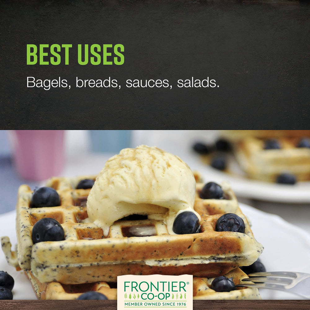 Frontier Co-op Organic Poppy Seeds bring subtle crunch to bread and bakery treats.