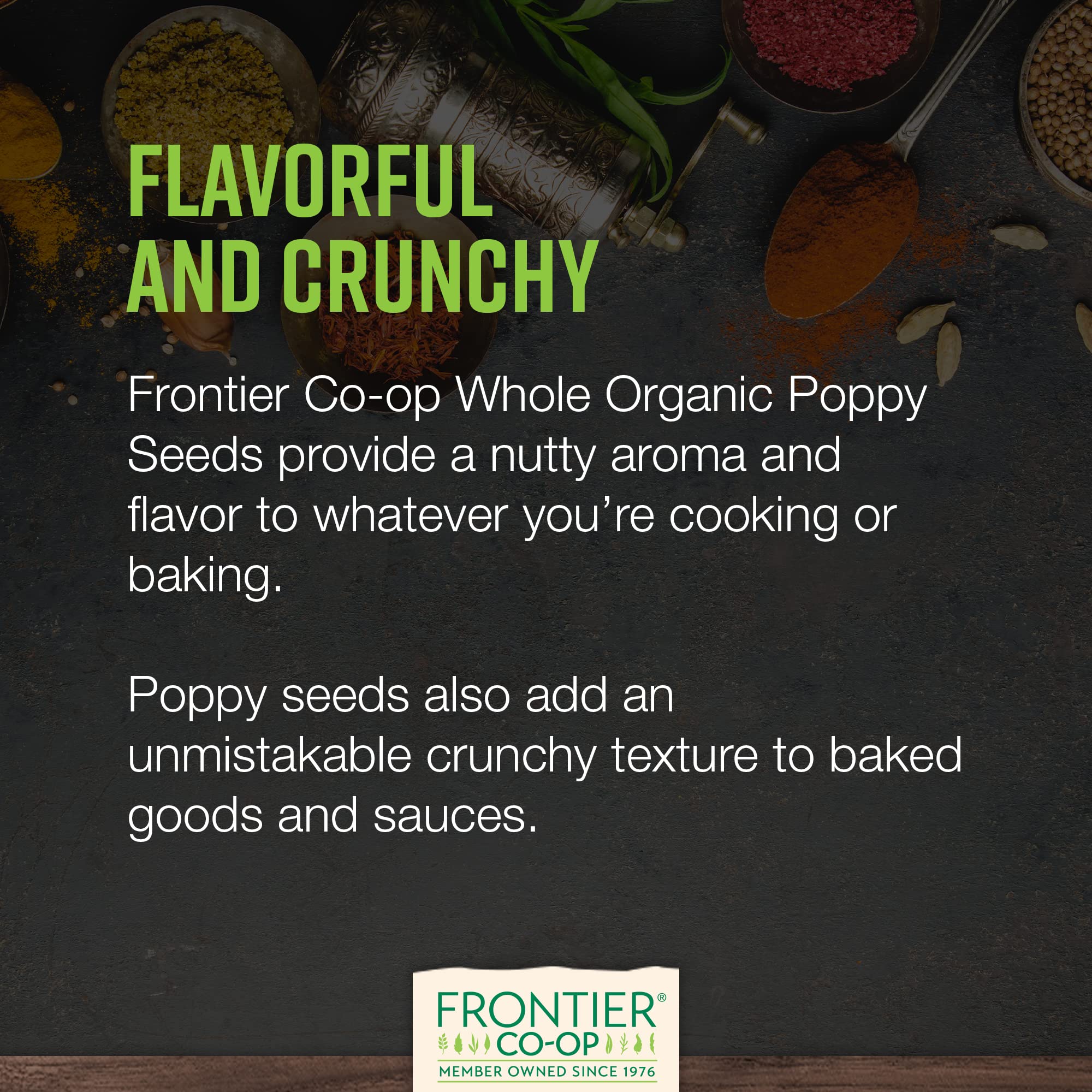 Frontier Co-op organic poppy seeds kosher-certified and non-irradiated