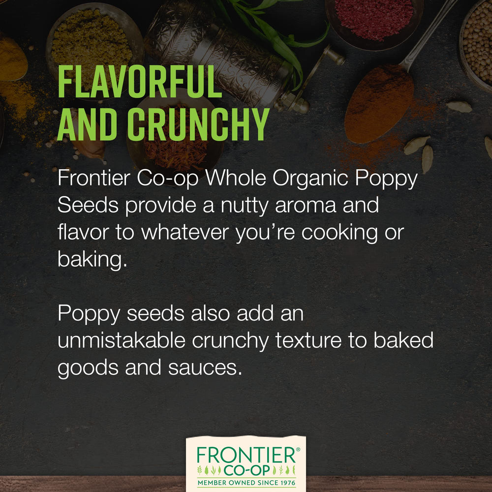 Frontier Co-op organic poppy seeds kosher-certified and non-irradiated