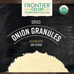Frontier Co-op Organic White Onion Granules close-up showing texture and aroma potential.