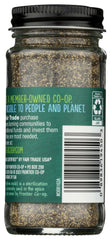 Close-up of coarse-ground Frontier Co-op pepper texture for robust flavor.