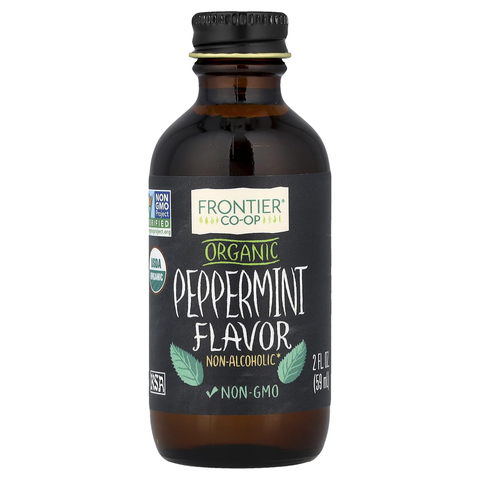 Frontier Co-op Peppermint Flavor bottle pour shows minty aroma for desserts