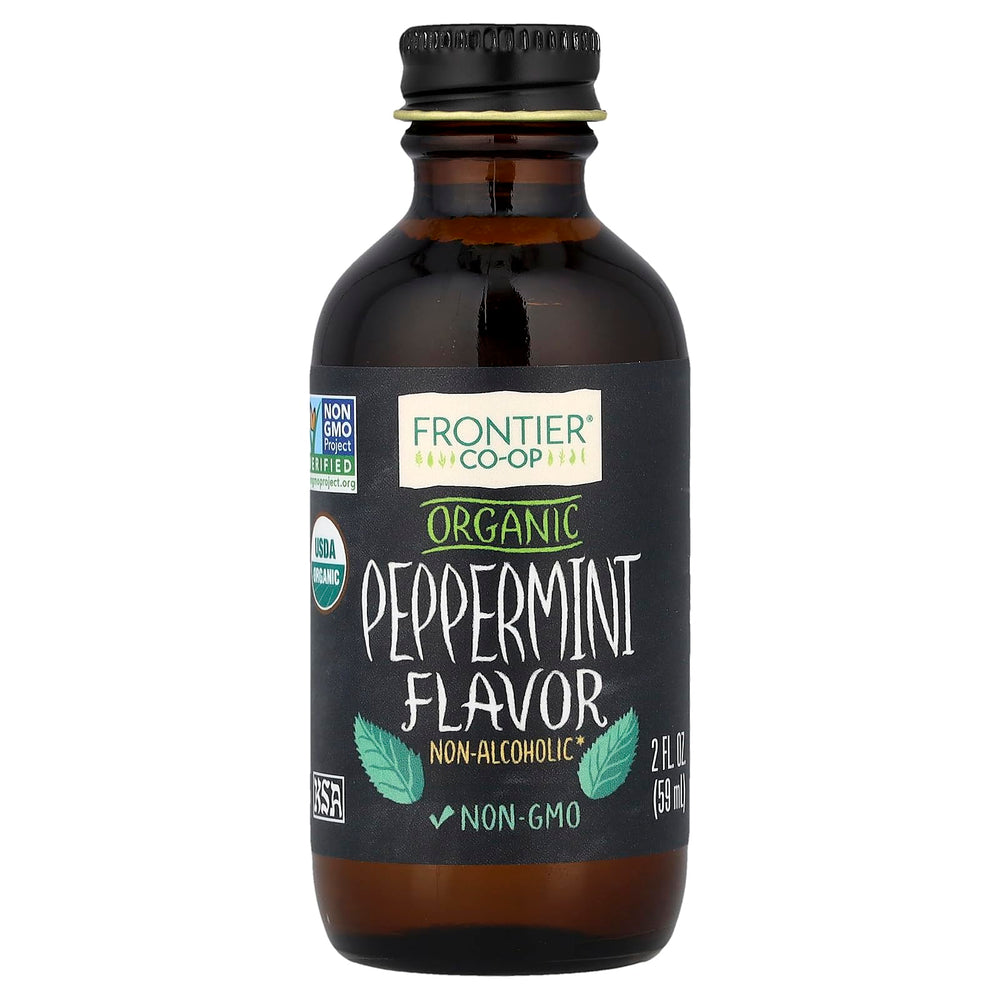 Frontier Co-op Peppermint Flavor bottle pour shows minty aroma for desserts