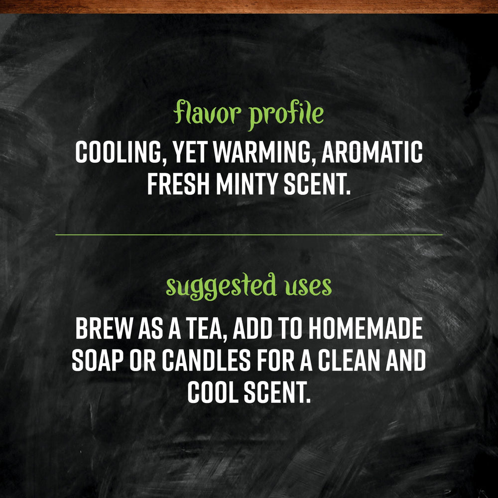 Frontier Co-op peppermint leaf Kosher certification label and quality assurance.