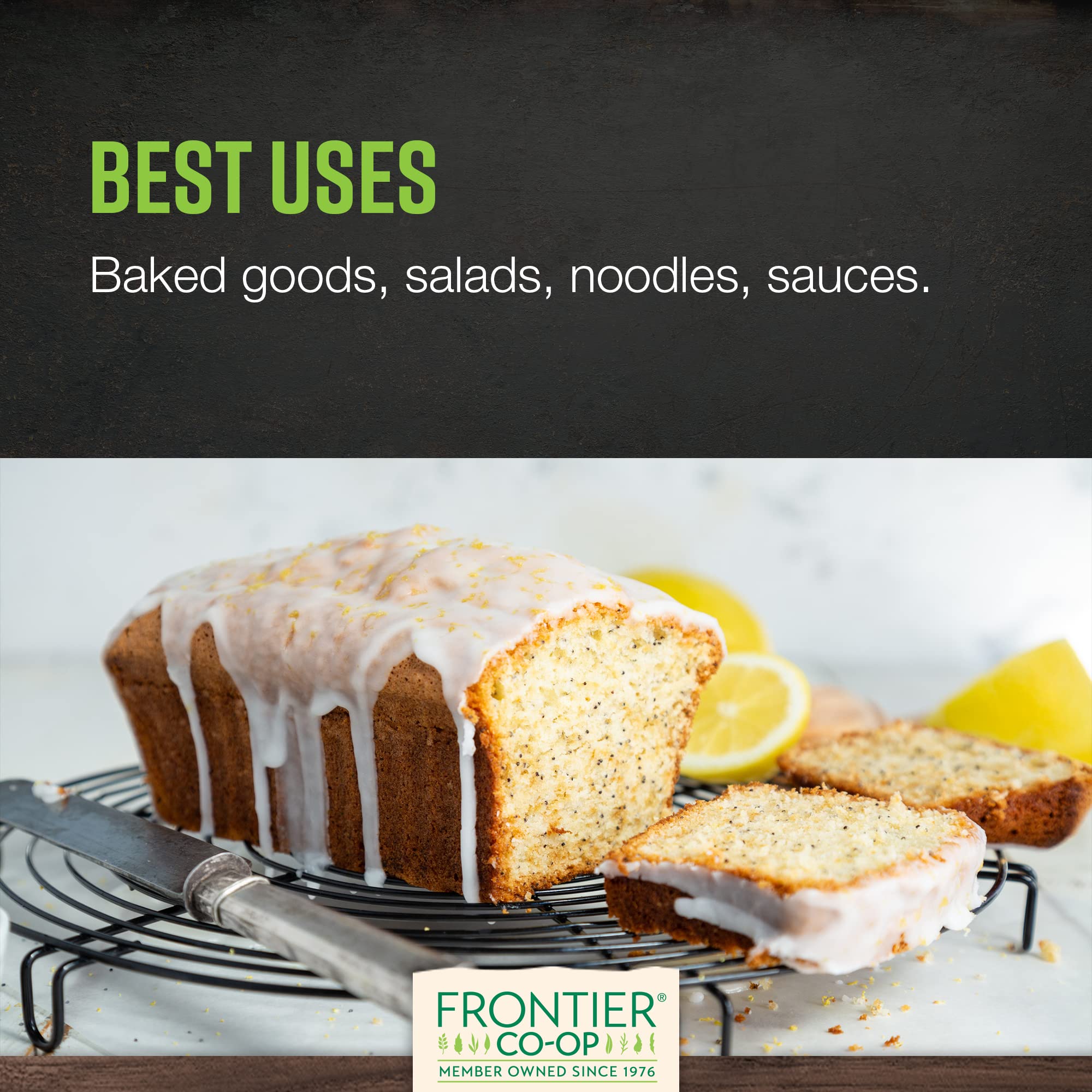 Frontier Co-op poppy seeds adding nutty aroma to salads and dressings