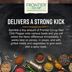 Frontier Co-op Red Chili Flakes pizza dish enhances flavor with a spicy glow
