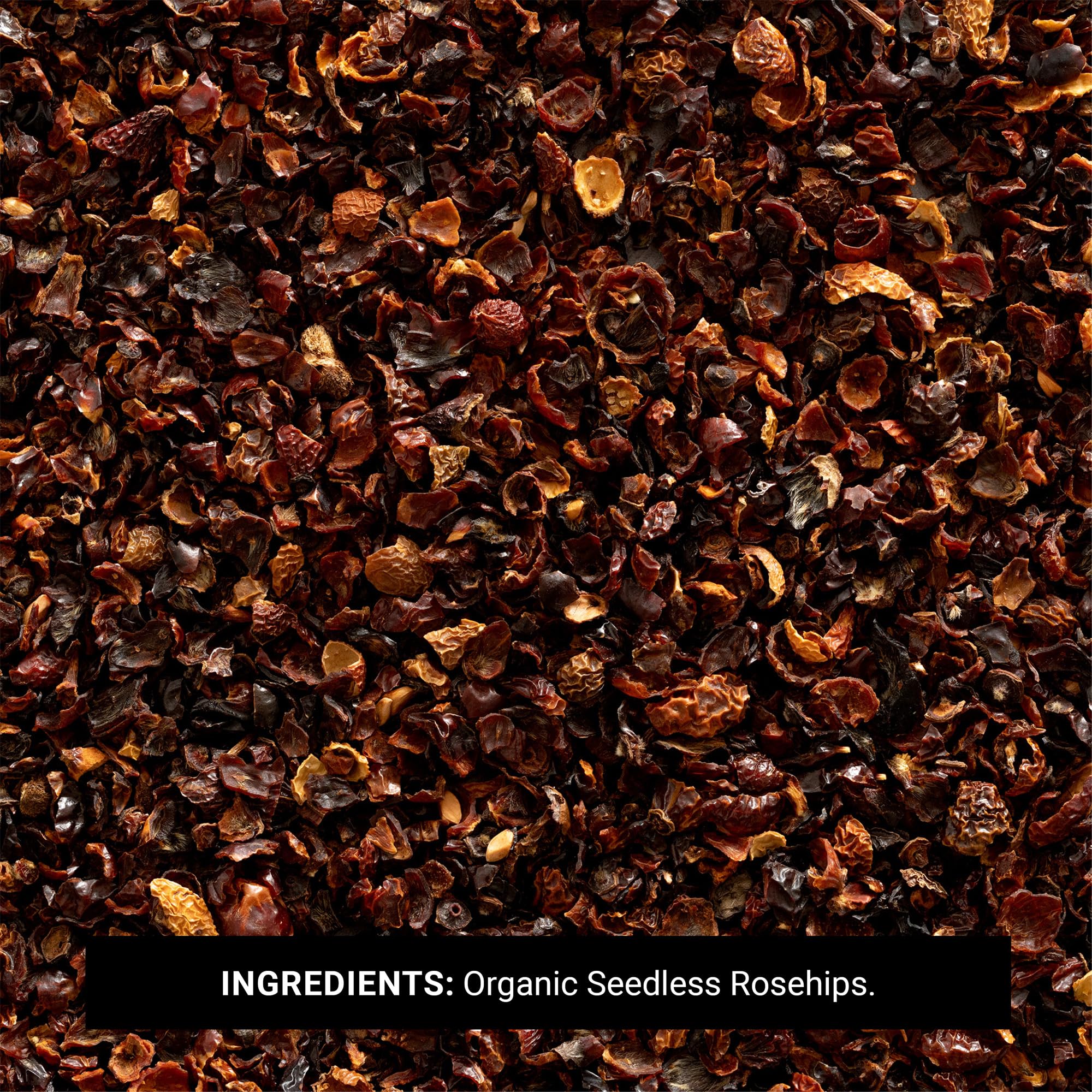 Frontier Co-op rosehips tea brew steeps into vibrant, tangy notes.