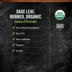 Frontier Co-op rubbed sage leaf tea-infusion suggests fragrant relaxing beverages.