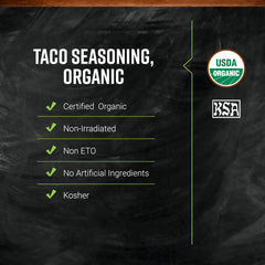 Close-up of Frontier Co-op Salt-Free Taco Seasoning showing robust chili and garlic