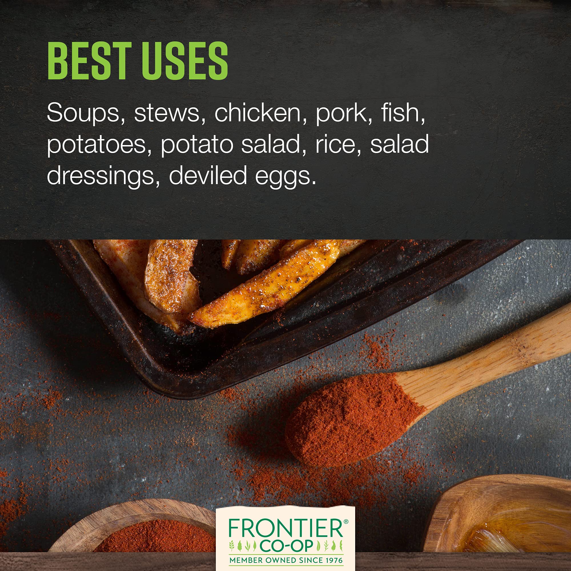 Dusting of smoked paprika powder on plate adds warmth and color