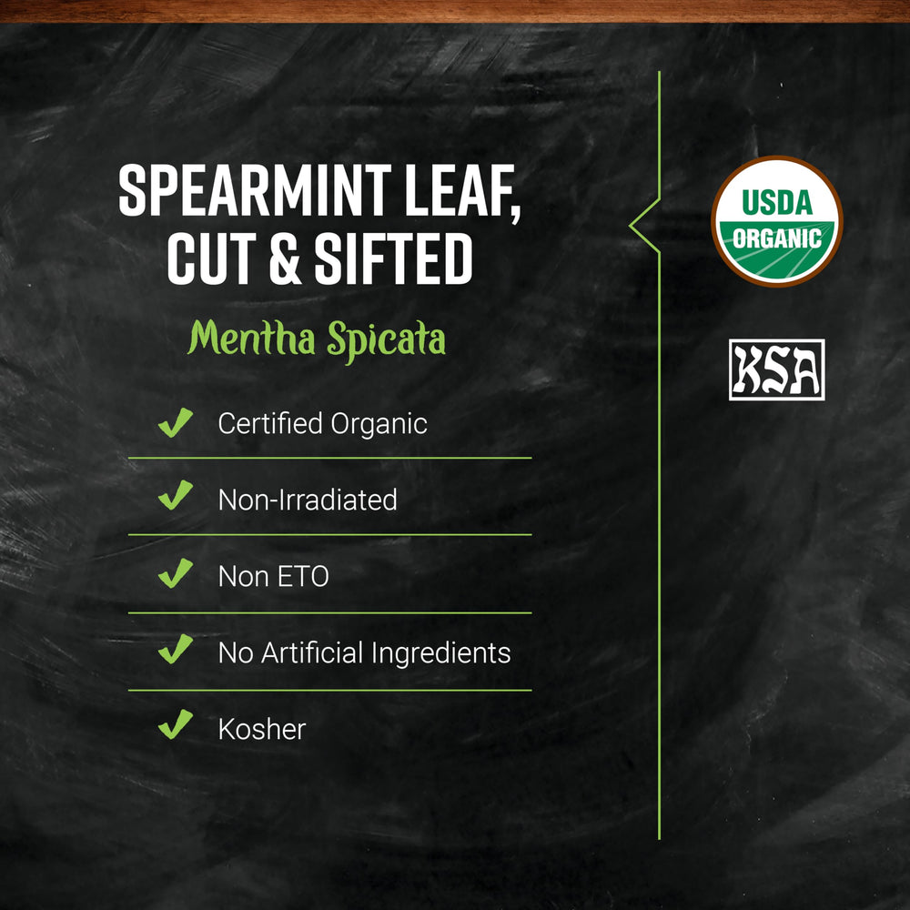 Frontier Co-op spearmint leaf used in desserts and sauces.