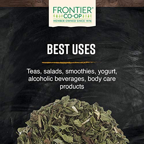 Frontier Co-op spearmint leaf kitchen scene hints at garden-fresh culinary use.