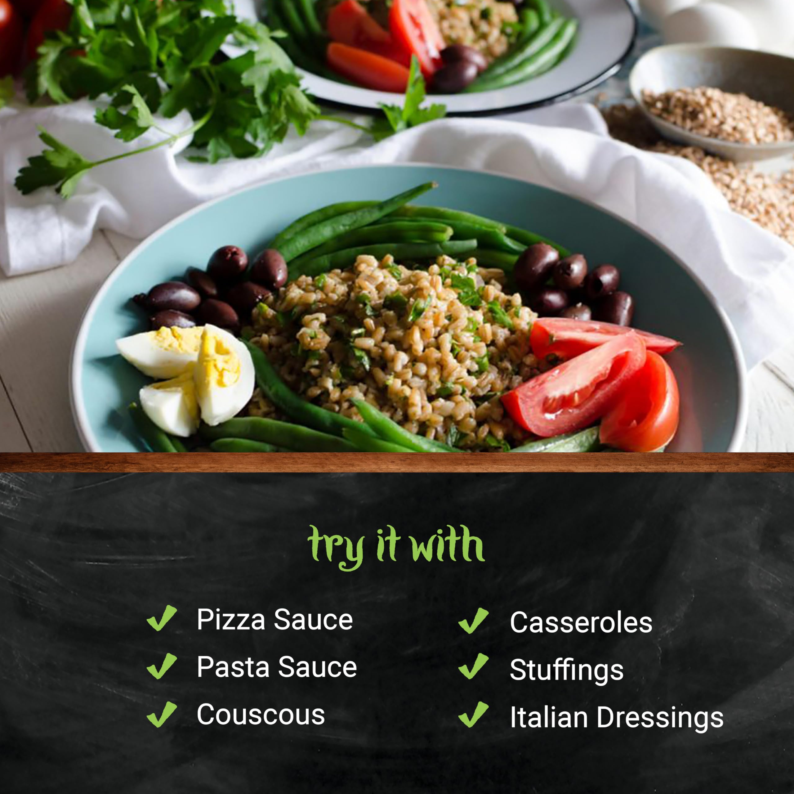Sweet basil on pizza enhances flavor with Frontier Co-op basil.