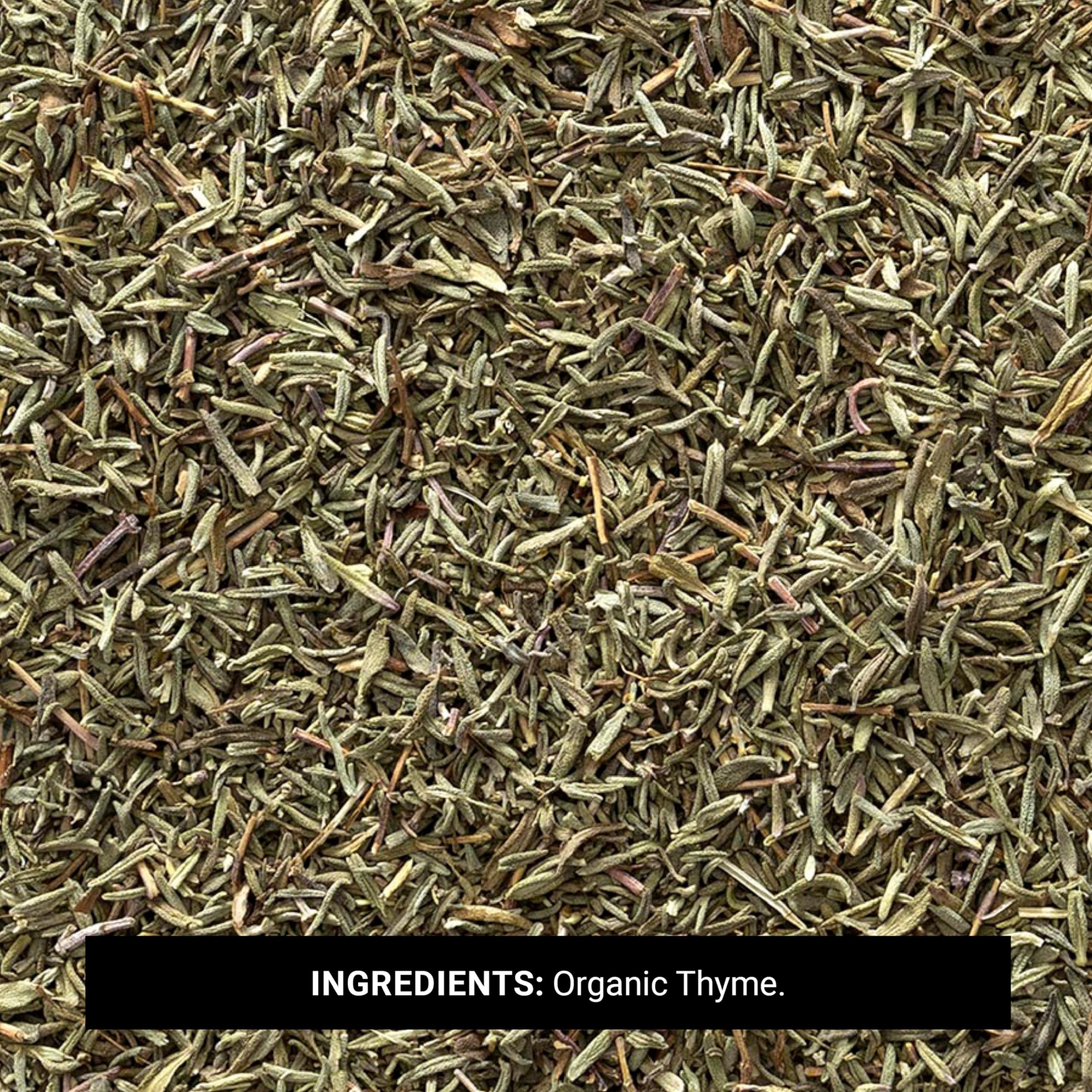 Organic thyme leaf adds warmth to meats and cheese dishes.