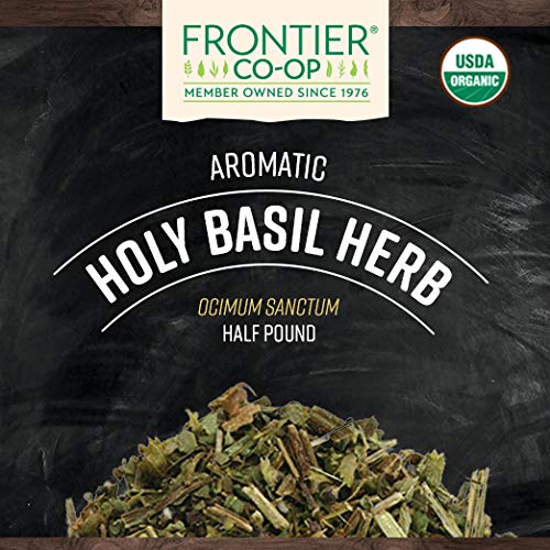 Close-up of Tulsi aroma highlighting minty notes for tea and dishes.