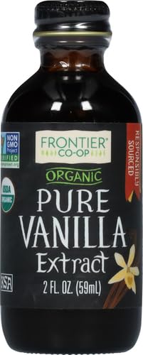 Frontier Co-op vanilla extract being poured, great for recipes