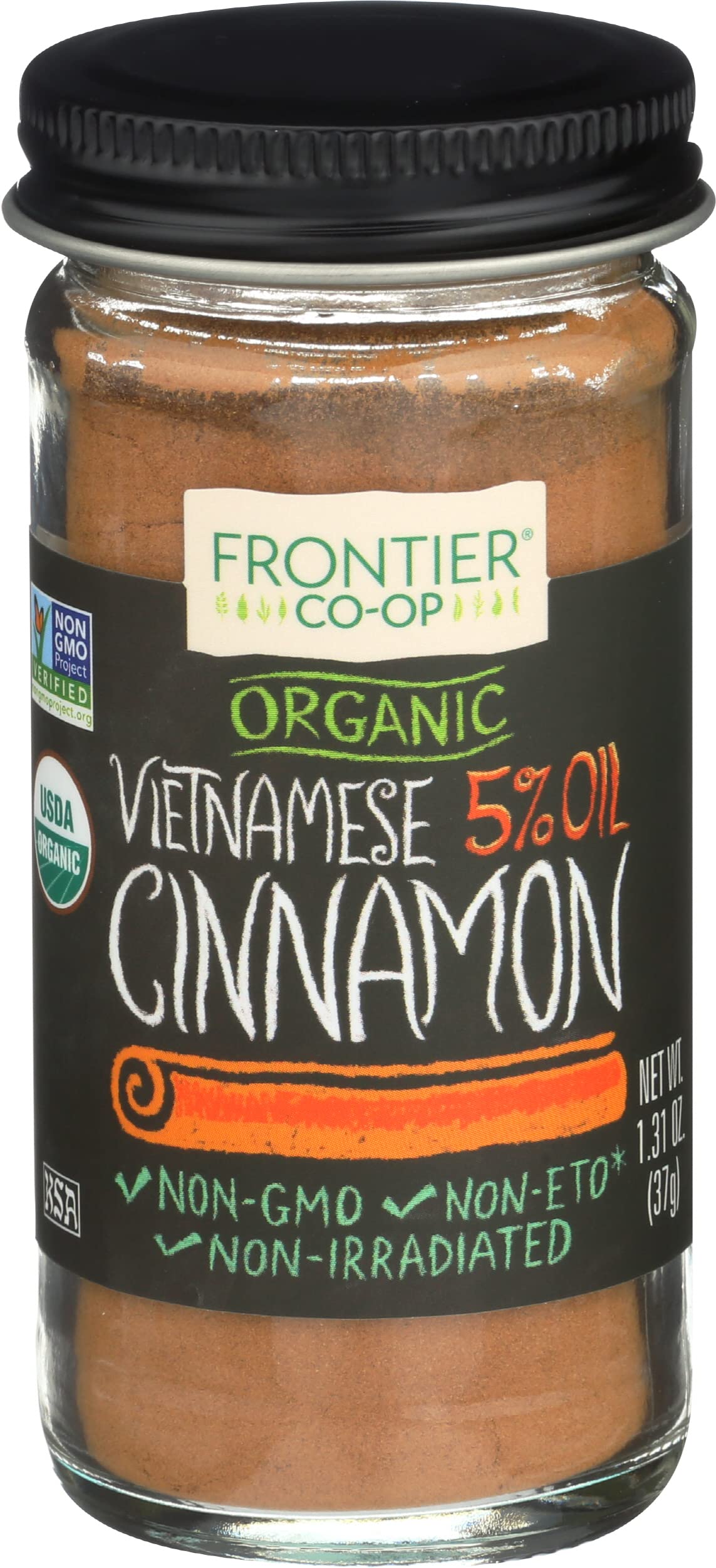 Frontier Co-op Vietnamese cinnamon bottle pour highlights rich aroma for warming foods