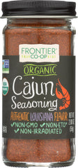 Frontier Co-op Cajun seasoning bottle ready to flavor meats with bold Louisiana heat.