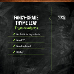 Frontier Co-op Thyme Leaf Kosher-certified, high-quality herb for pan sauces.