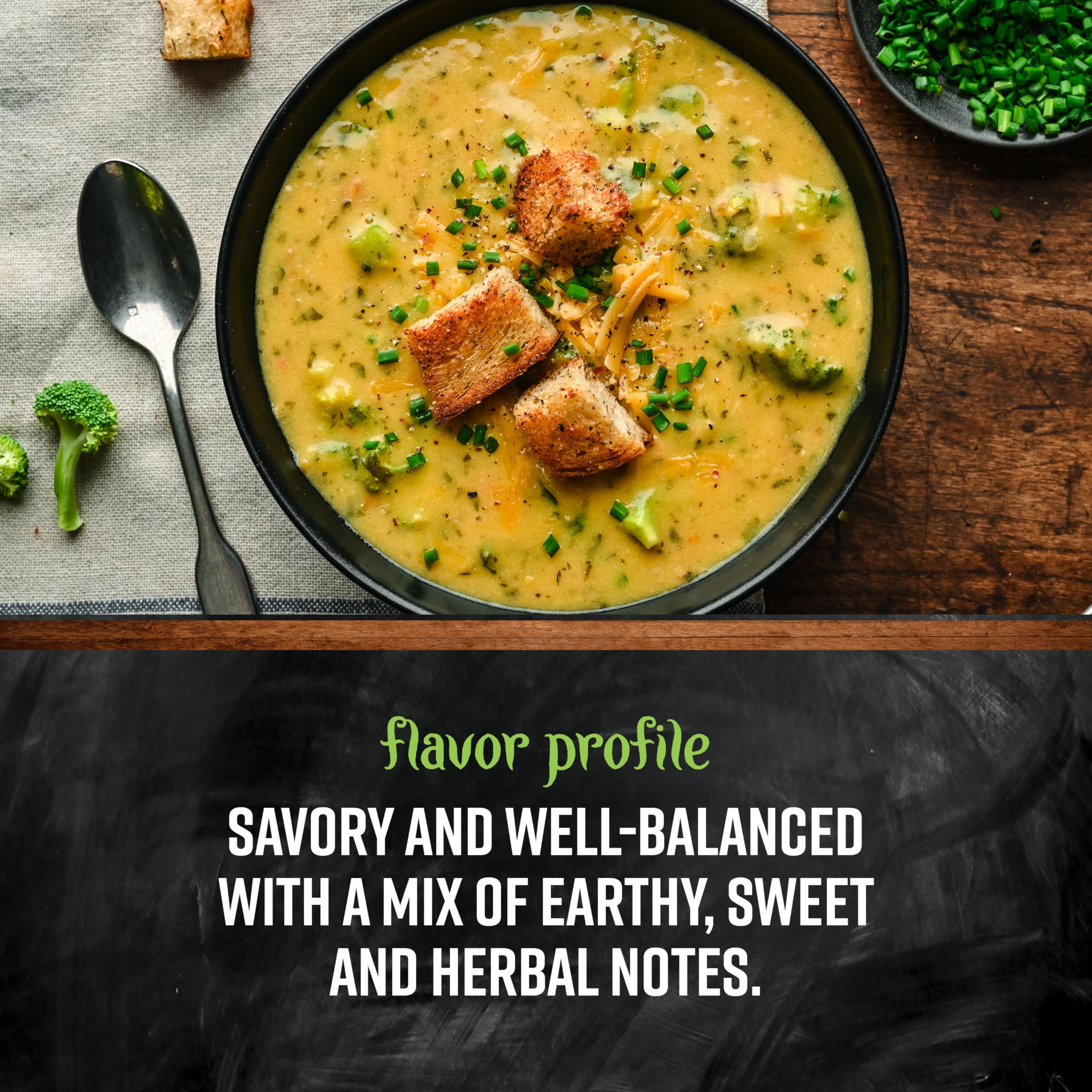 Potatoes in Frontier Deluxe Vegetable Soup Blend provide bulk and heartiness.